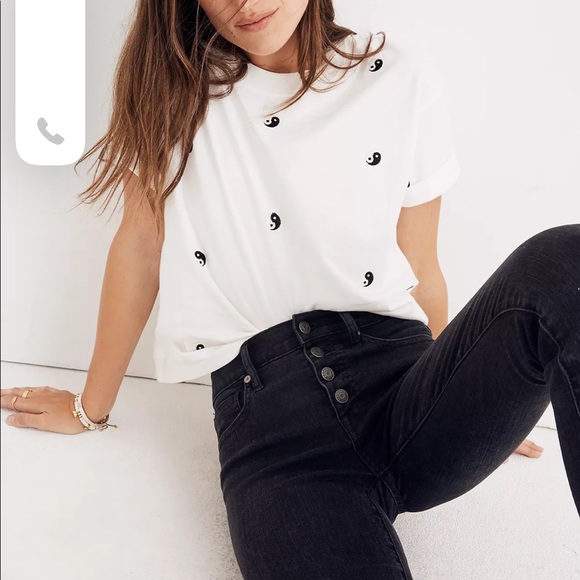 Madewell 9" Mid-Rise Skinny Jeans in Berkeley Black: Button-Through Edition - Picture 3 of 9